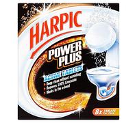 Harpic Powerplus Active Tablets, Original Scent, Pack 1 x 8 Tablettes, Nettoyage en profondeur sans frottement, Élimine 100% du calcaire, Nettoyant WC