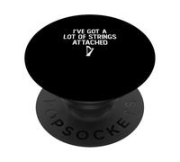 Harpiste Humoristique avec Inscription « I've Got A Lots of Strings Attached » PopSockets PopGrip Adhésif