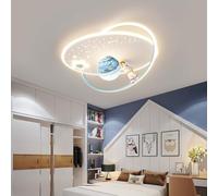 Harpochten Plafonnier LED for chambre d'enfant, plafond moderne à intensité variable avec télécommande, luminaire suspendu for enfant, design lune astronaute, chambre d'enfant, cuisine, salle à mange