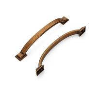 HARPOON Lot de 10 poignées de tiroir en alliage de zinc massif, trou central de 128 mm, laiton antique