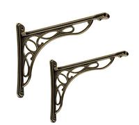 HARPOON Vine Lot de 2 supports d'étagère murale en fonte Laiton antique 24,1 x 19,1 cm