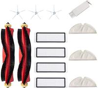 Harpra Kit d'accessoires, applicable aux pièces de rechange de Xia-omi Robo-lock S5 Max S6 Pure S6 MaxV E4 E5 Rouleau de brosse latérale HE-PA Filtre Mop Aspirateur (13 paquets) (Blanc)