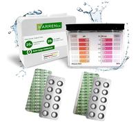 harren24 Kit de test, y compris 40 pastilles de test (Rapid), testeur d'eau et boîte de rangement, 20x DPD1 chlore/brome + 20x phénol rouge pH, analyse de l'eau de piscine