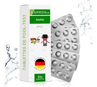 harren24 Pastilles de test (Rapid) Chlore libre DPD1, Oxygène actif DPD4, valeur du pH Phenol Red, Testeur d'eau de piscine 50x 100x 250x 500x (DPD1 / 50 Pastilles)