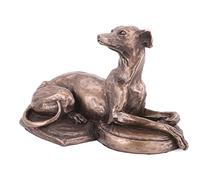 Harriet Glen de Whippet couché Chien Sculpture en bronze coulé à froid Home Decor ou idée cadeau H8.5 cm