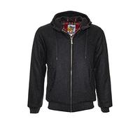 Harrington Blouson à capuche en laine gris