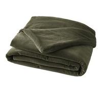 HARRIS - Chemin de Lit 90x200cm Velours de Coton Coloris Thym - Altobuy Vert G