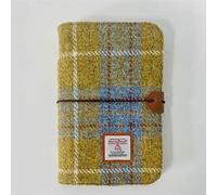 Harris Classeur rechargeable en tissu de laine tweed avec couverture souple, 6 anneaux, format A6, 80 pages (carreaux jaunes et bleus)