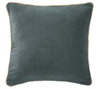 HARRIS - Coussin Déhoussable 45x45cm Velours de Coton Coloris Ardoise -