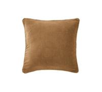 HARRIS - Coussin Déhoussable 45x45cm Velours de Coton Coloris Camel -