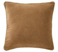 HARRIS - Coussin Déhoussable 45x45cm Velours de Coton Coloris Camel - Altobuy G