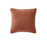 HARRIS - Coussin Déhoussable 45x45cm Velours de Coton Coloris Terracotta -