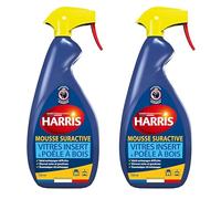 Harris Mousse Suractive - Lot de 2 x 750ml - Nettoyant Vitre Insert Cheminée à Bois et Poêle - Élimine Suie, Traces Incrustées - Fabrication Française