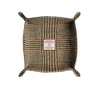 Harris Plateau de rangement en laine tweed fabriqué à la main avec boutons-pression en laiton, rangement polyvalent pour clés, pièces de monnaie, bijoux, etc