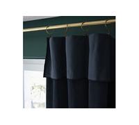 HARRIS - Rideau Ajustable 140x270cm Velours de Coton Bleu nuit + 8 Anneaux Pince - ACTOME