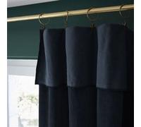 HARRIS - Rideau Ajustable 140x270cm Velours de Coton Bleu nuit + 8 Anneaux Pince - Altobuy Bleu