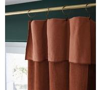 HARRIS - Rideau Ajustable 140x270cm Velours de Coton Terracotta + 8 Anneaux Pince - Altobuy