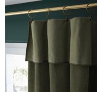 Rideau Ajustable 140x270cm Velours de Coton Thym + 8 Anneaux Pince - HARRIS -