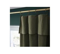 HARRIS - Rideau Ajustable 140x270cm Velours de Coton Thym + 8 Anneaux Pince -