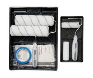 Harris Seriously Good Kit de décoration de chambre 10 pièces Rouleaux à peinture, pinceaux, ruban adhésif, feuille de poussière