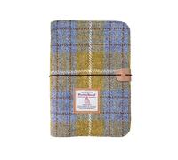 Harris Tweed Classeur A5 à 6 anneaux, couverture souple en laine rechargeable, 80 pages pour feuilles de recharge A5 et inserts de planificateur A5, journal pour écrire, format A5, 80 pages (jaune)