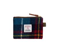 Harris Tweed Mini porte-monnaie fait à la main avec fermeture éclair YKK pour homme et femme, N° 2164, Tartan écossais