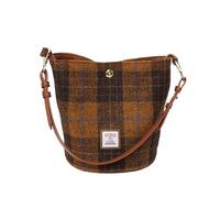 Harris Tweed Sac à bandoulière pour femme avec deux types de sangles en cuir, doré