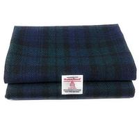 Harris Tweed Tissu tartan bleu noir et vert Différentes tailles avec étiquettes (100 x 150)