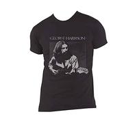 Harrison George - GeorgeHarrison T Shirt Live Portrait Logo Nouveau Officiel Homme Noir Size L