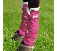 Harrison Howard Bottes de protection d'été pour cheval avec bordure en polaire pour éviter les frottements, protège-jambes confortables et ventilés en maille, vendu par paire, magenta M