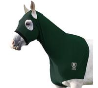 Harrison Howard Capuche extensible sans yeux ni oreilles - Couvre la tête, les épaules, la crinière, la poitrine, le garrot - Parfait pour la préparation de spectacles/événements - Vert chasseur -