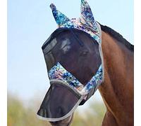 Harrison Howard CareMaster Cheval Masque Anti-Mouches Nez Long avec Oreilles Protection UV pour Cheval-Mélange Pastel (M)