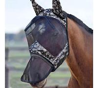 Harrison Howard CareMaster Cheval Masque Anti-Mouches Nez Long avec Oreilles Protection UV pour Cheval-Paisley Wave (L)