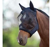 Harrison Howard CareMaster Masque Anti-Mouches en Polaire pour Cheval Protection UV avec Protection des Oreilles Noir Poney (S)
