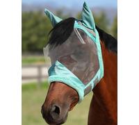 Harrison Howard CareMaster Masque anti-mouches pour cheval avec protection UV en maille fine avec laine extra douce au toucher sur la peau Menthe XL
