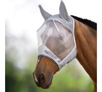 Harrison Howard CareMaster Masque Anti-Mouches Protection Anti-UV avec Oreilles Argent Cheval de Trait (XL)
