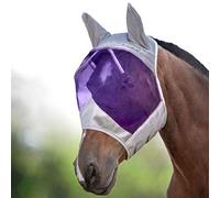 Harrison Howard CareMaster Masque Anti-Mouches Protection Anti-UV avec Oreilles Argent/Violet Pur-Sang (M)