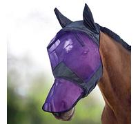 Harrison Howard CareMaster Masque Anti-Mouches Protection Anti-UV Oreilles et Naseaux Noir/Violet Cheval (L)
