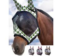 Harrison Howard CareMaster Masque Anti-Mouches Standard avec Oreilles Protection UV pour Chevaux Cactus Vert (L)