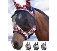 Harrison Howard CareMaster Masque Anti-Mouches Standard avec Oreilles Protection UV pour Chevaux Graffiti Abstrait Taille M