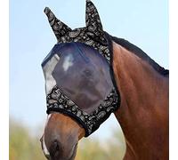 Harrison Howard CareMaster Masque Anti-Mouches Standard avec Oreilles Protection UV pour Chevaux Motif Cachemire ondulé Taille M