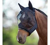 Harrison Howard CareMaster Midge-Proof Masque Anti-Mouches pour Cheval Protection UV avec Protection des Oreilles Noir Taille M