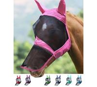 Harrison Howard CareMaster Pro Luminous Cheval Masque Anti-Mouches Nez Long avec Oreilles Protection UV pour Cheval-Rose Clair (L)