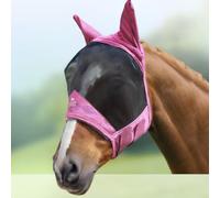 Harrison Howard CareMaster Pro Luminous Cheval Masque anti-mouches Standard avec oreilles Protection UV pour cheval-Rose clair (XL)
