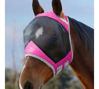 Harrison Howard CareMaster Pro Luminous Masque Anti-Mouches pour Cheval Protection UV Rembourrage en Polaire Standard Rose Pur-Sang (M)