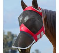 Harrison Howard CareMaster Pro Luminous Masque Anti-Mouches Protection Anti-UV avec Naseaux Rouge Cheval (L)