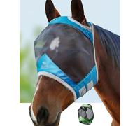 Harrison Howard CareMaster Pro Luminous Masque Anti-Mouches Protection Anti-UV Dresde Bleu Cheval de Trait (XL)