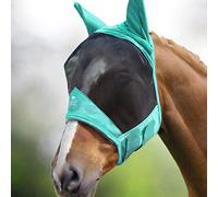 Harrison Howard CareMaster Pro Masque anti-mouches lumineux pour cheval - Grand espace pour les yeux avec oreilles, standard - Protection UV pour cheval - Menthe estival, XL, full extra