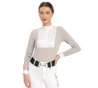 Harrison Howard Chemise d'équitation plissée à manches longues avec broderie