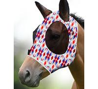 Harrison Howard Élasticité Masque de Mouche de Cheval Superbe Confort avec Protection UV Standard Masque de Mouche de Cheval pour Cheval-Résumé Tribal (M)